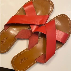Urban outfitters red leather sandals size 10